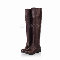 Attacco Unisex su Titan Shingeki no Kyojin Eren Levi Cosplay stivali lunghezza al ginocchio Anime Cosplay scarpe nero marrone taglia 35-48
