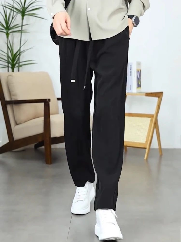 

Новые мужские повседневные брюки прямого кроя для весны и лета: немнущиеся, свободные, удобные, дышащие, модные