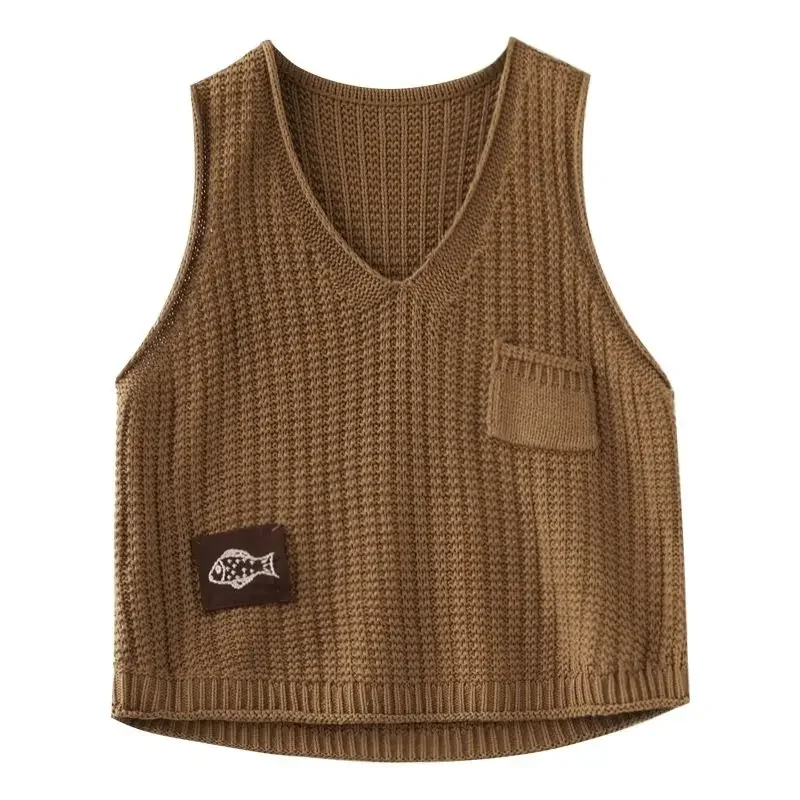 المرأة فضفاضة عادية كل مباراة المرقعة محبوك لاعبا الربيع الملابس النسائية خمر موضة الخامس الرقبة بلون سترة سترة #6