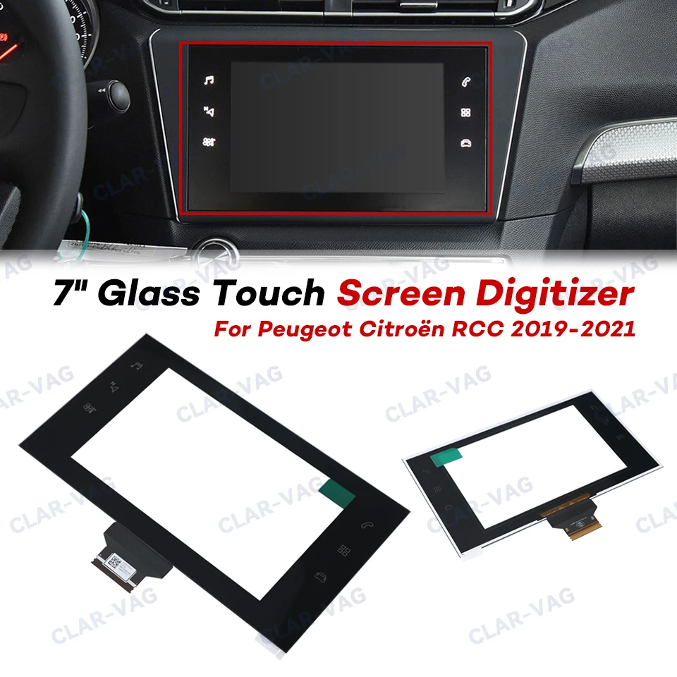 For Peugeot 308 408 Citroen RCC NEW 7 inch 61 Pins Glass Touch Screen Panel Car Radio Digitizer Parts LPM070G215A