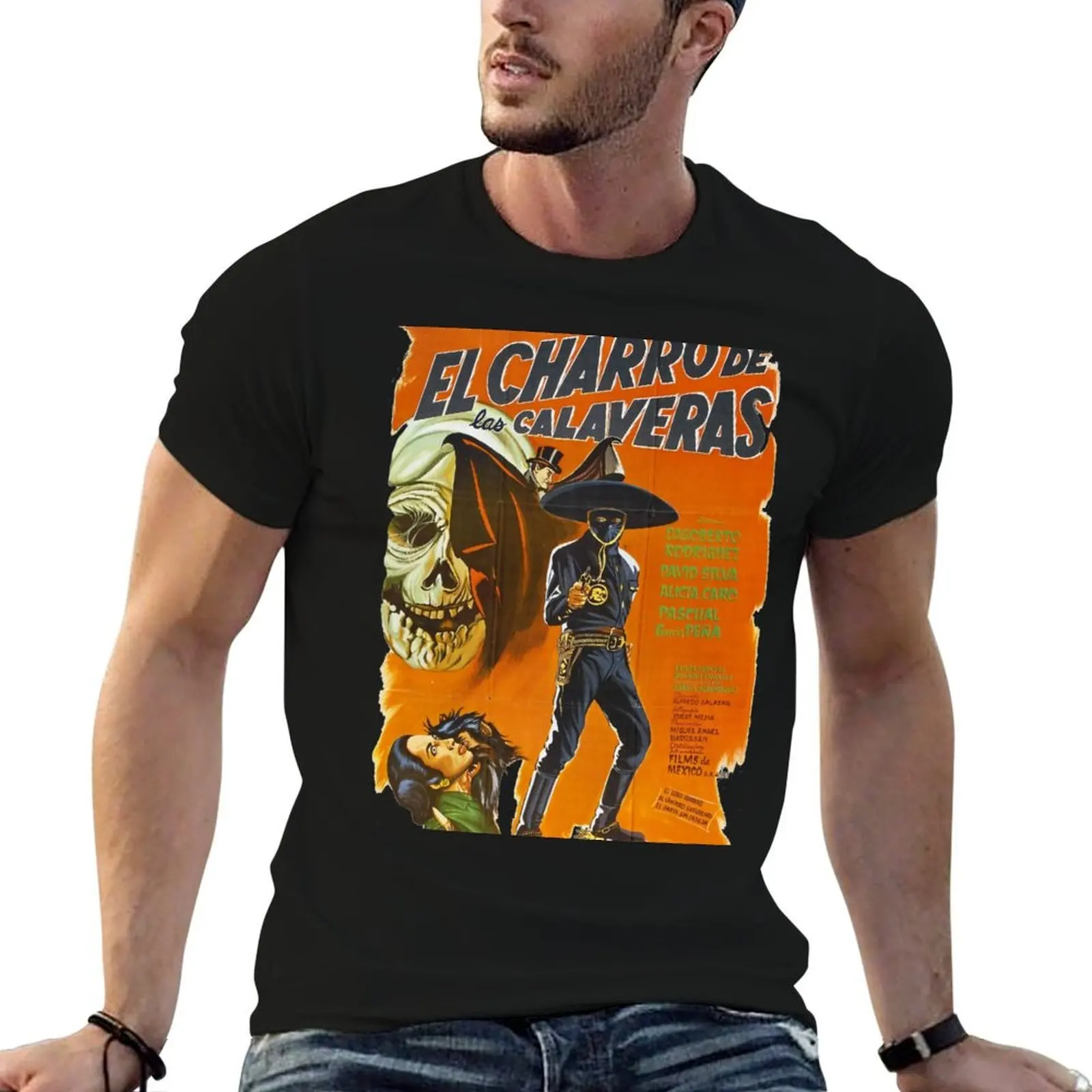 

El Charro De Las Calaveras T-Shirt essential t shirt t shirts with prints man t shirt heavy cotton T-Shirt