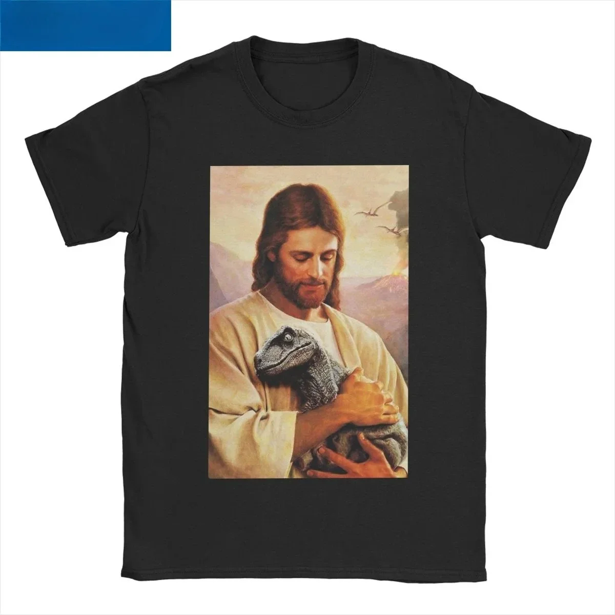Camiseta divertida de dinosaurio de Jesús para mujer, camiseta de manga corta, ropa de cuello redondo, Idea de regalo, ropa de mujer Y2K, Top de moda