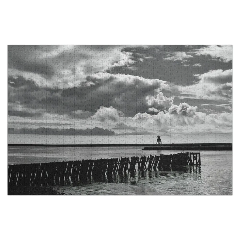 River Tyne in black and white Jigsaw Puzzle Custom Name Child Toy Personalized Custom Wood Wooden Name Puzzle