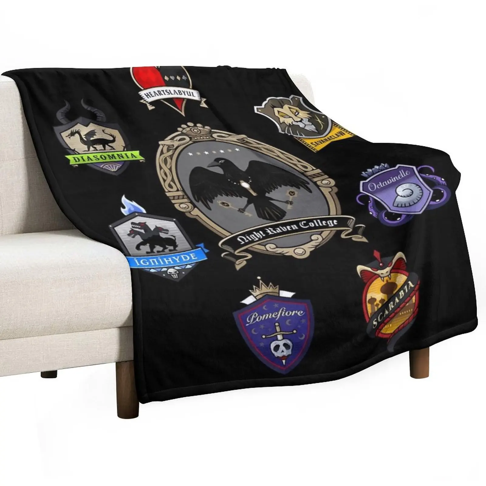 

Night Raven College & Dorms (Twisted Wonderland) Throw Blanket Designers Sofa Blankets