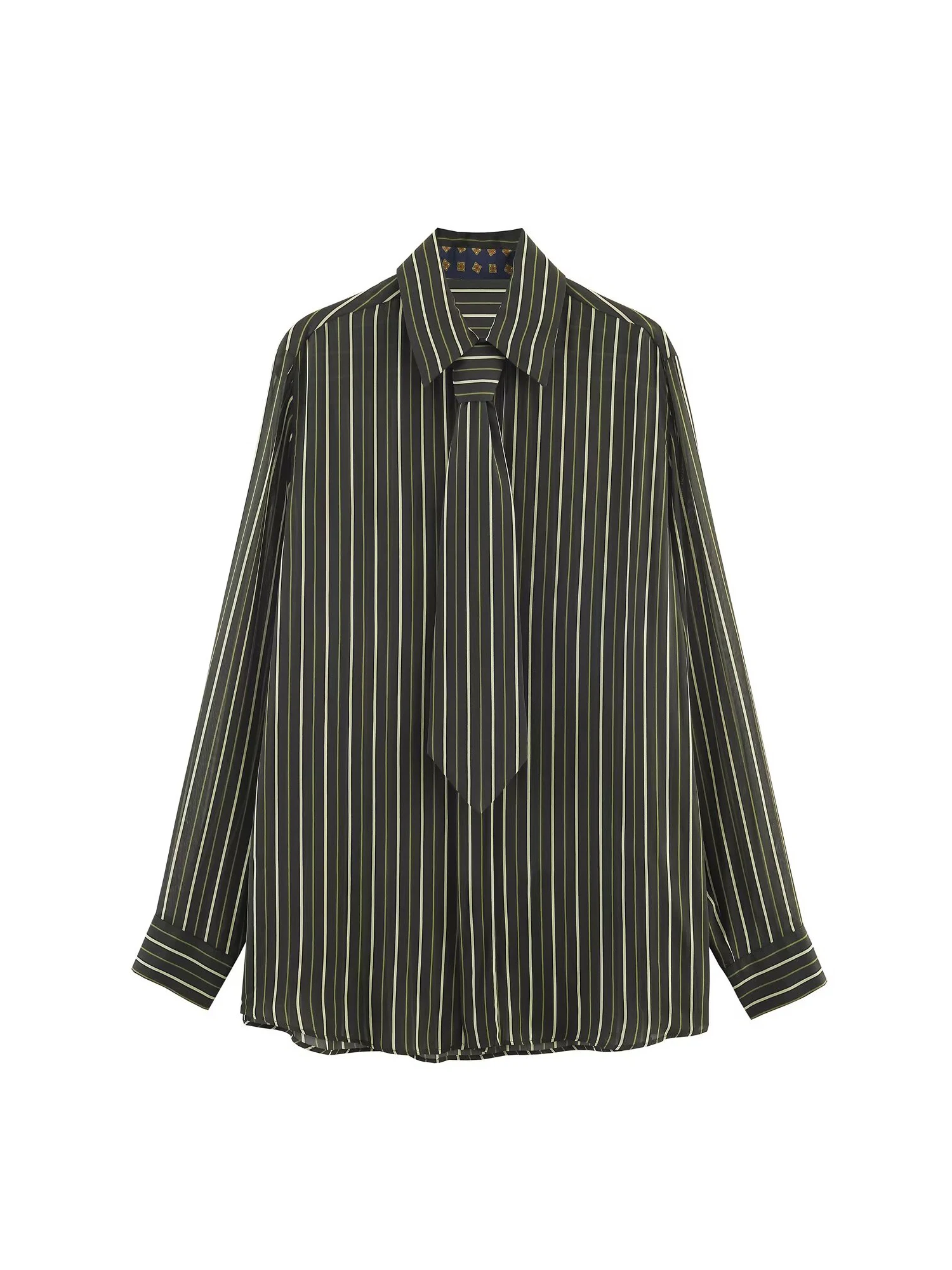 

Женские полосатые рубашки с воротником-поло, блузки, элегантные эстетичные винтажные рубашки оверсайз с длинными рукавами 2000-х годов и завязками, весна-осень