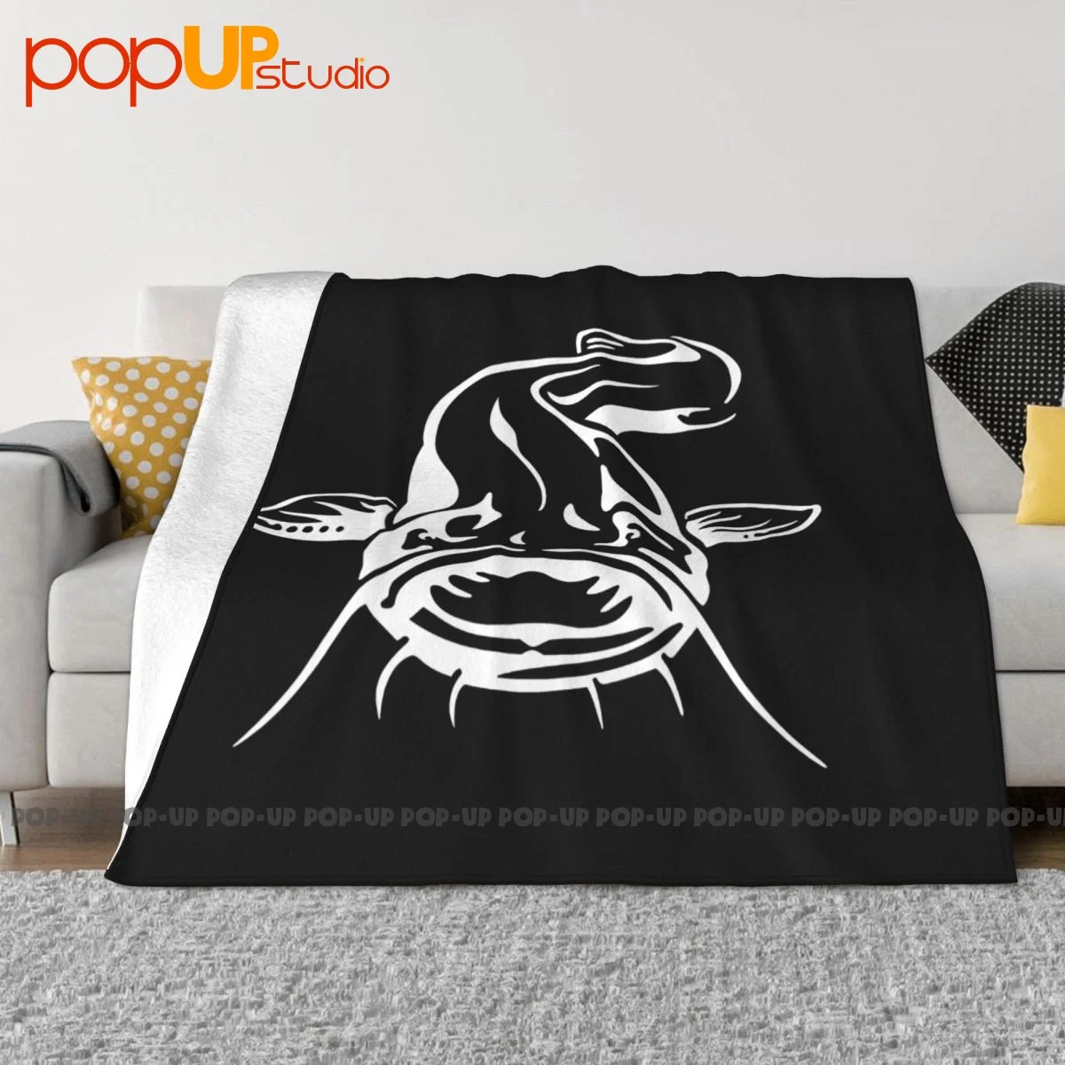 Fish Skeleton Catfish Upf 50 Blanket Classic New Style Couch Blanket