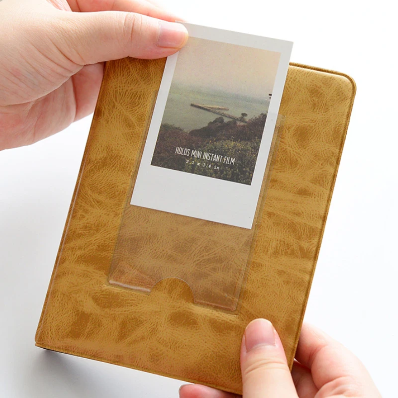 3-Zoll 64 Vintage Leder Fotoalben geeignet für Filmkameras Retro Leder einsätze Star Chasing Card Storage Album