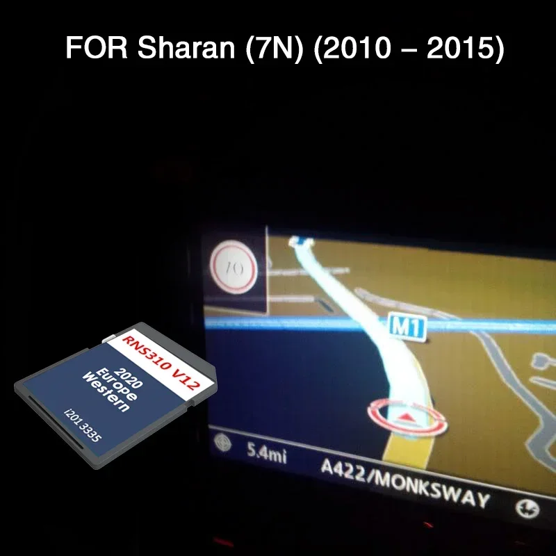 

RNS 310 V12 West Europe for Sharan (7N) from 2010 to 2015 Car Map Navigation SD Card Coverage United Kingdom Germany Finland