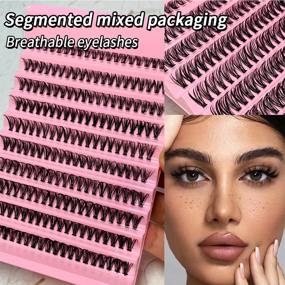 Segmental False Eyelash Set | 200pcs 40D Natural Volume Lash Clusters | DIY at Home, Perfect for Daily and Special Occasions