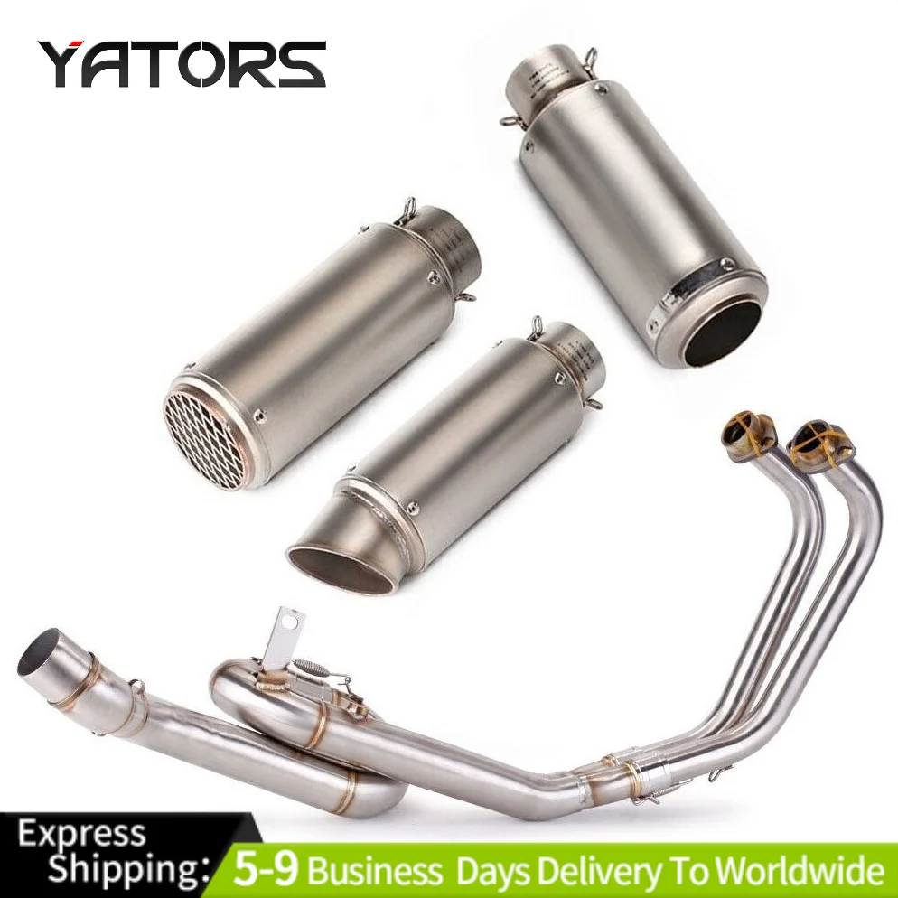 Полная система для Yamaha YZF R3 R25 MT03 2015-2023, передняя выхлопная труба, 51 мм, глушитель, выхлопные системы, выхлопные трубы