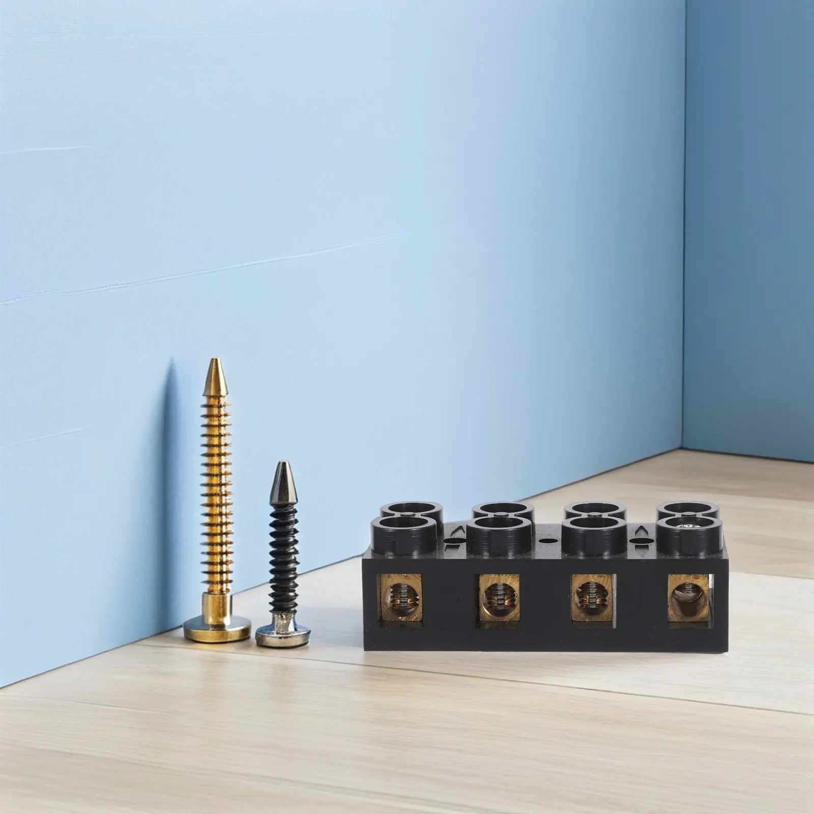 4 Position Large Current Terminal Block High Flame Resistance Dual Row Screw Terminal Connector Electrical Ground Circuit
