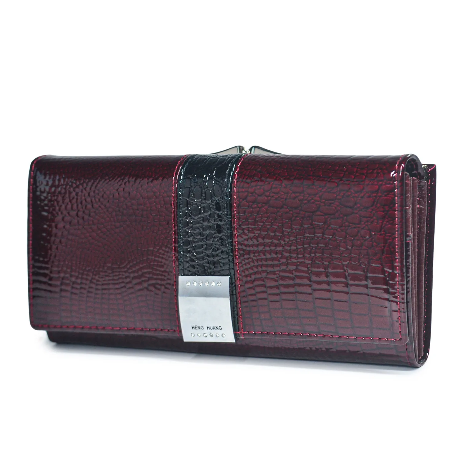 Women Genuine Leather Wallet Crocodile Pattern Large Capacity Clutch Purse Fashion European American Style Phone Bag Coin Purse