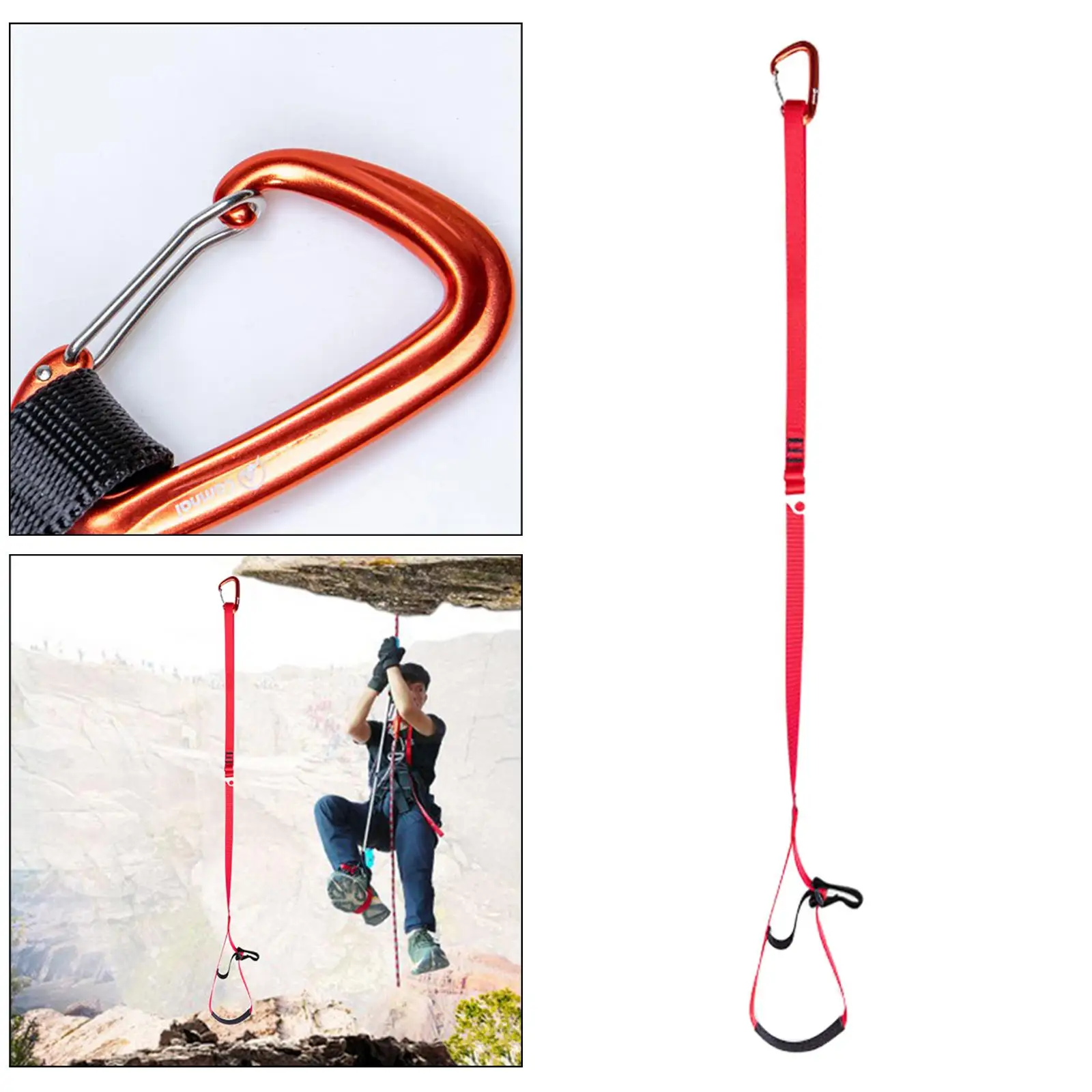 

15KN Climbing Foot Ascender 80-130cm Foot Riser Loop Aider Hardware