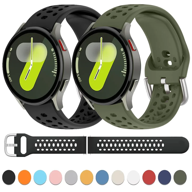 

Silicone Band For Samsung Galaxy Watch 7 6 5 4 44/40mm Comfortable Breathable Bracelet Wristband Watch 6-4 Classic 47mm 46/43mm