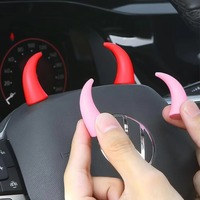 Mini Devil Horn Creative Cars Interior Instrument Panel Tachometer Steering Wheel Motorcycle Decoration Accesorios Para Auto