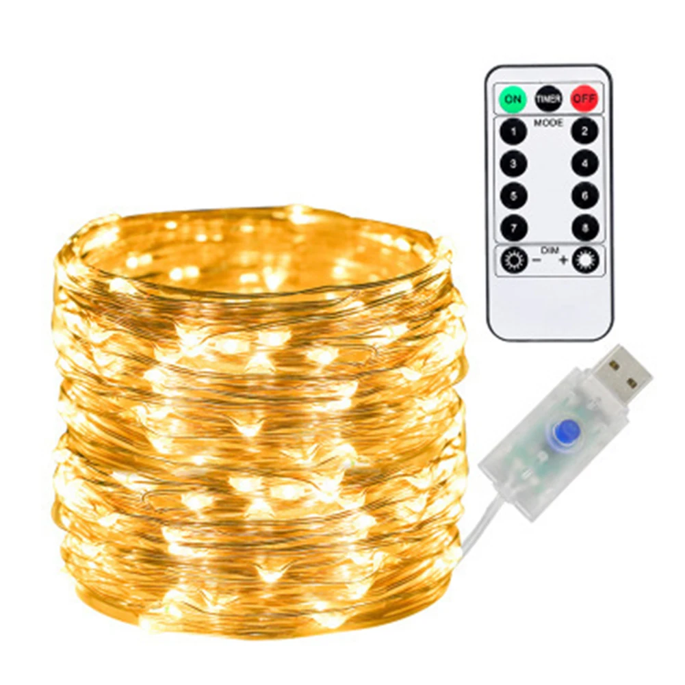 LED String Light With 8 Modes 3000K IP65 Waterproof Super Bright Fairy Lights For Garden Path Yard Decoration Wholesale