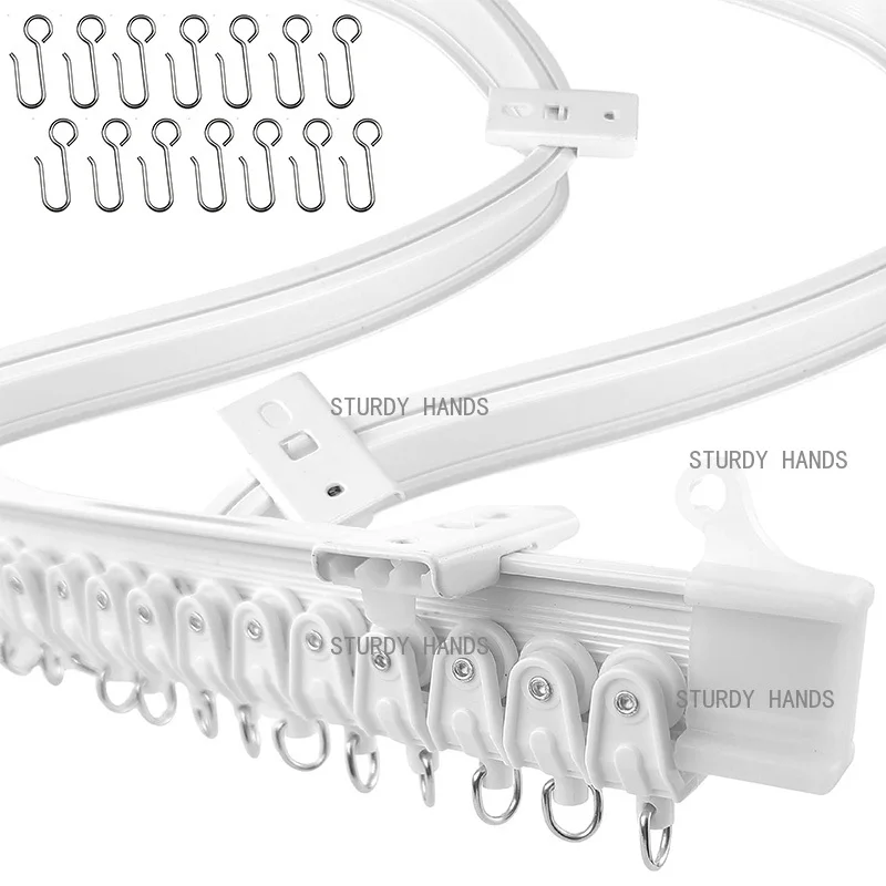 1-6M Flexible Bendable Curtain Track Bedrooms Balconies Bathrooms Room Divider Ceiling Silent Track Home Window Decor Accessorie