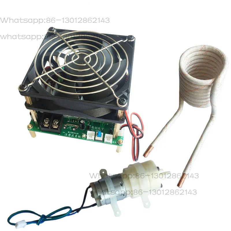 1200W 25A ZVS high frequency induction heating machine without taps zvs with short circuit protection + pump + coil