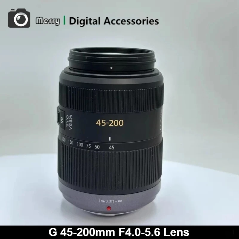 

95% новый оригинальный объектив G VARIO 45-200mm f/4.0-5.6 MEGA OIS (H-FS45200) для Panasonic, макро-телеобъектив с зумом 4/3