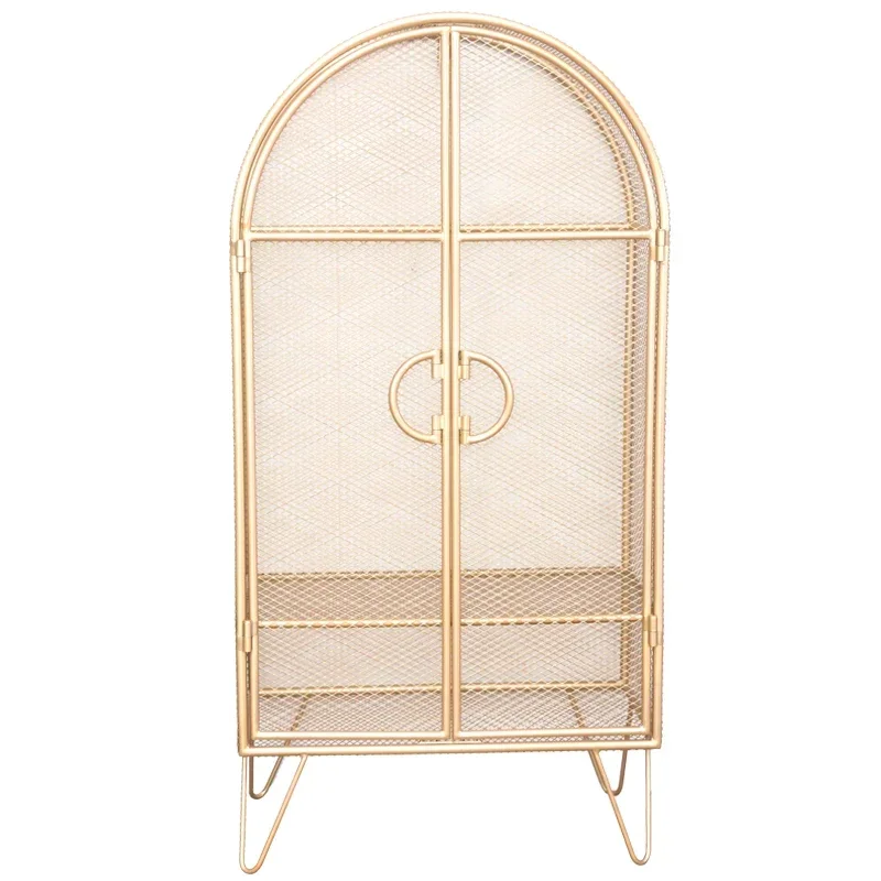 

Nordic wrought iron wardrobe, clothing store, storage display shelf, bedroom girl's heart, light luxury homestay wardrobe