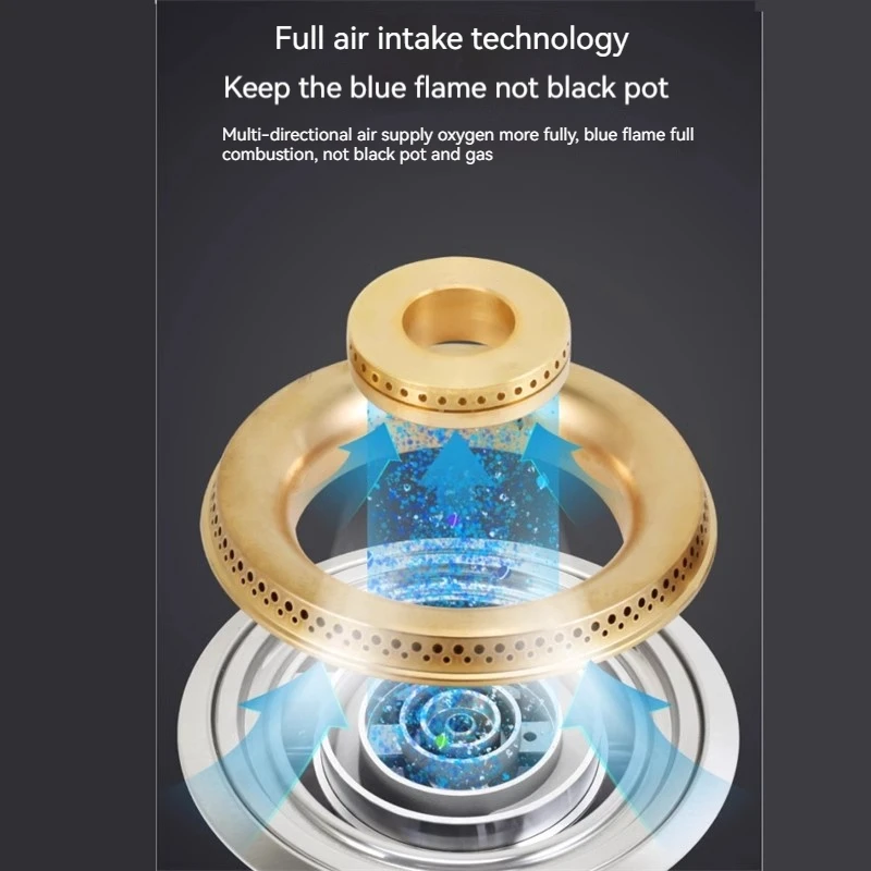 탁상용 가스 더블 스토브, 구식 스테인레스 스틸 더블 스토브, 액화 천연 가스, 격렬한 불 난로, 9 챔버