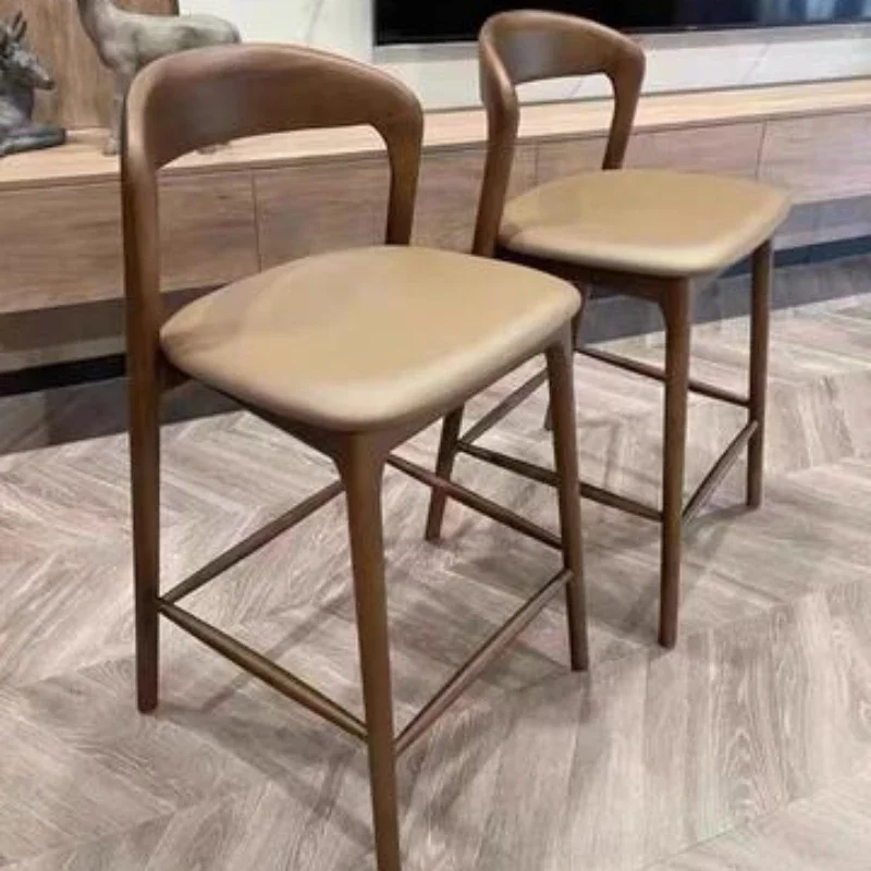 

Modern Commercia Counter Height Bar Chairs Kitchen Accent Wood Outboor Bar Stools Minimalistic Office Taburete Alto Furniture