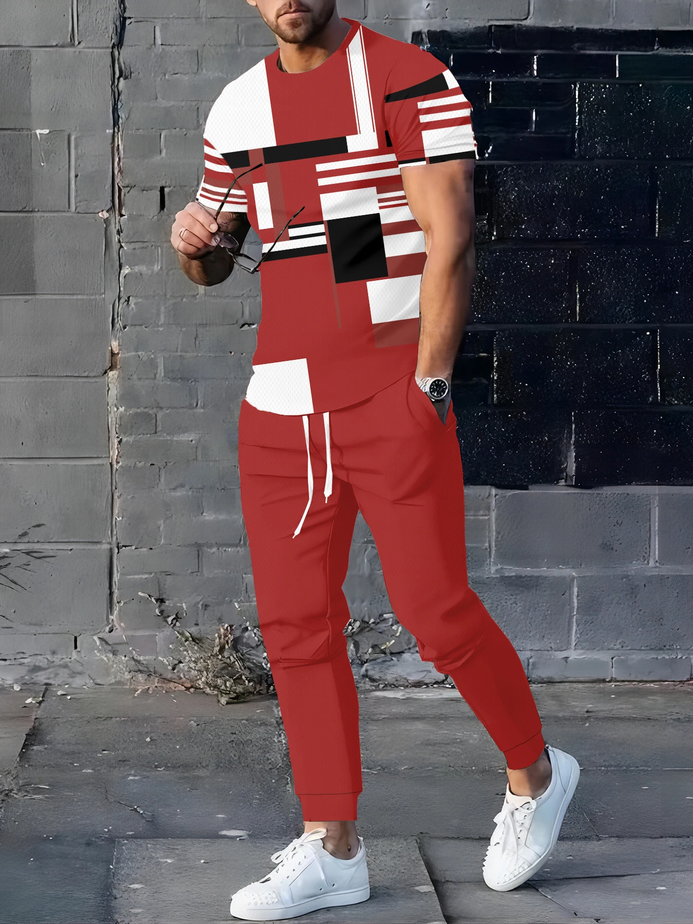 

2026 Summer Men's Suit with 3D Printed Pattern Breathable Lightweight Comfortable Fashionable and Outdoor Style Men's Clothing