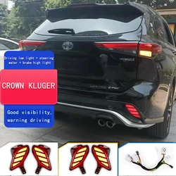 Car LED Rear Fog Lamp Bumper Light Brake Light Dynamic Turn Signal Reflector For Toyota Crown Kluger Highlander XSE 2021 2022