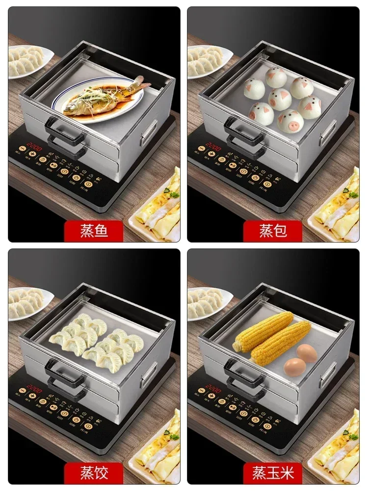 New household mini 304 stainless steel steamer - small. Pull sausage noodle propped drawer type. For home use