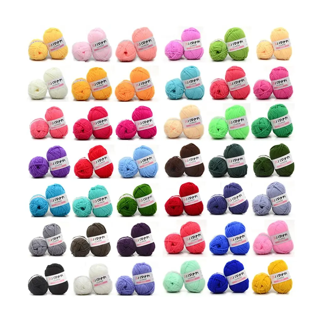 4 Shares Combed Milk Cotton Yarn Comfortable Super Soft Wool Blended Yarn Apparel Sewing Yarn Hand Knitting Scarf Hat Yarn