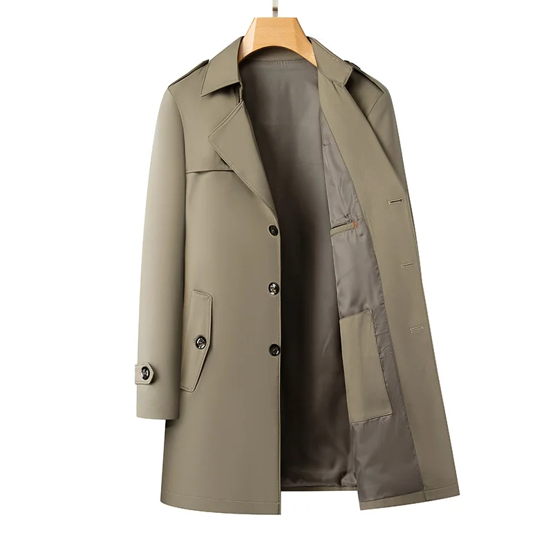 

Autumn Overcoat Fashion Man Clothes Luxury Trench Coat Long Jacket Business Fashion Solid Color Casual Coat for Young People