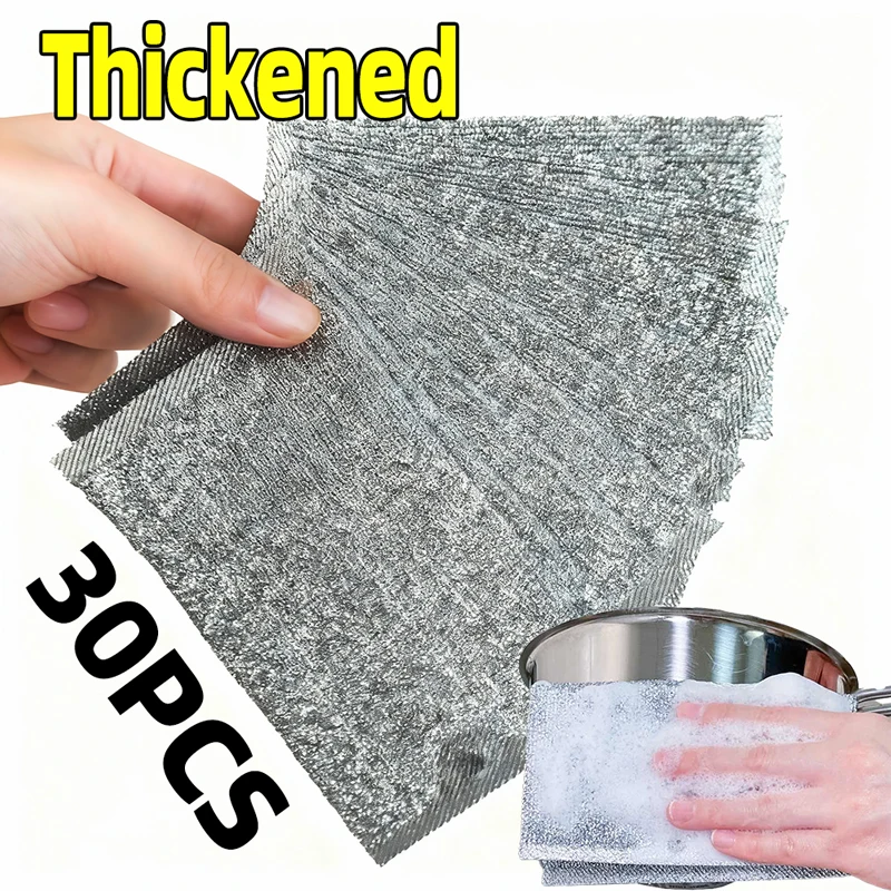 

Утолщенные двухслойные металлические стальные тряпки для мытья посуды. Двусторонняя тряпка для мытья посуды: антипригарное масло и идеально подходит для домашней кухни.