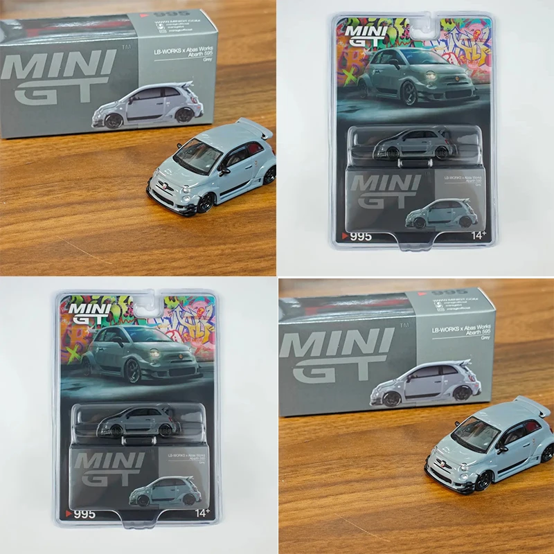 

MINIGT 995 1:64 595 LB-WORKS Abas Works Серая литая под давлением модель автомобиля LBWK Abarth Коллекция игрушек