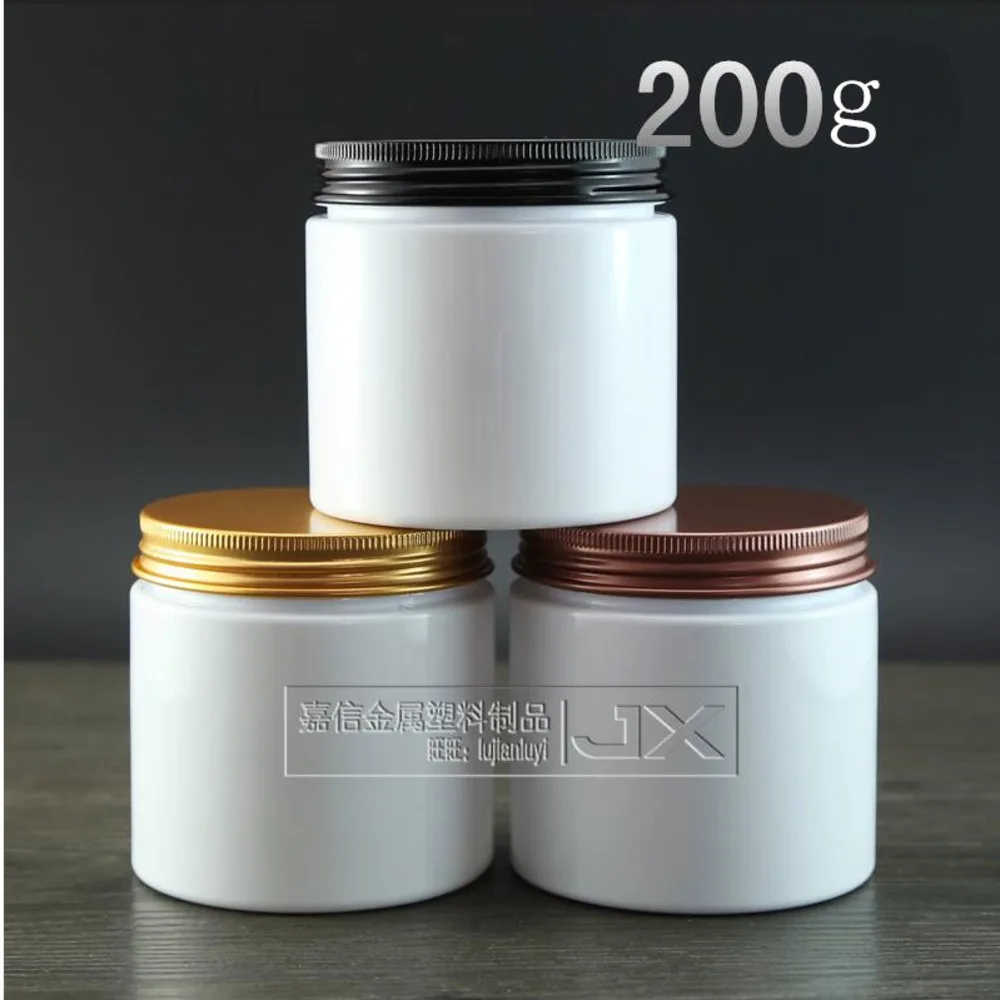 200g/ml White Plastic Empty Packaging Bottle Jars Wholesale Retail Originales Refillable Cream Honey Empty Cosmetic Containers