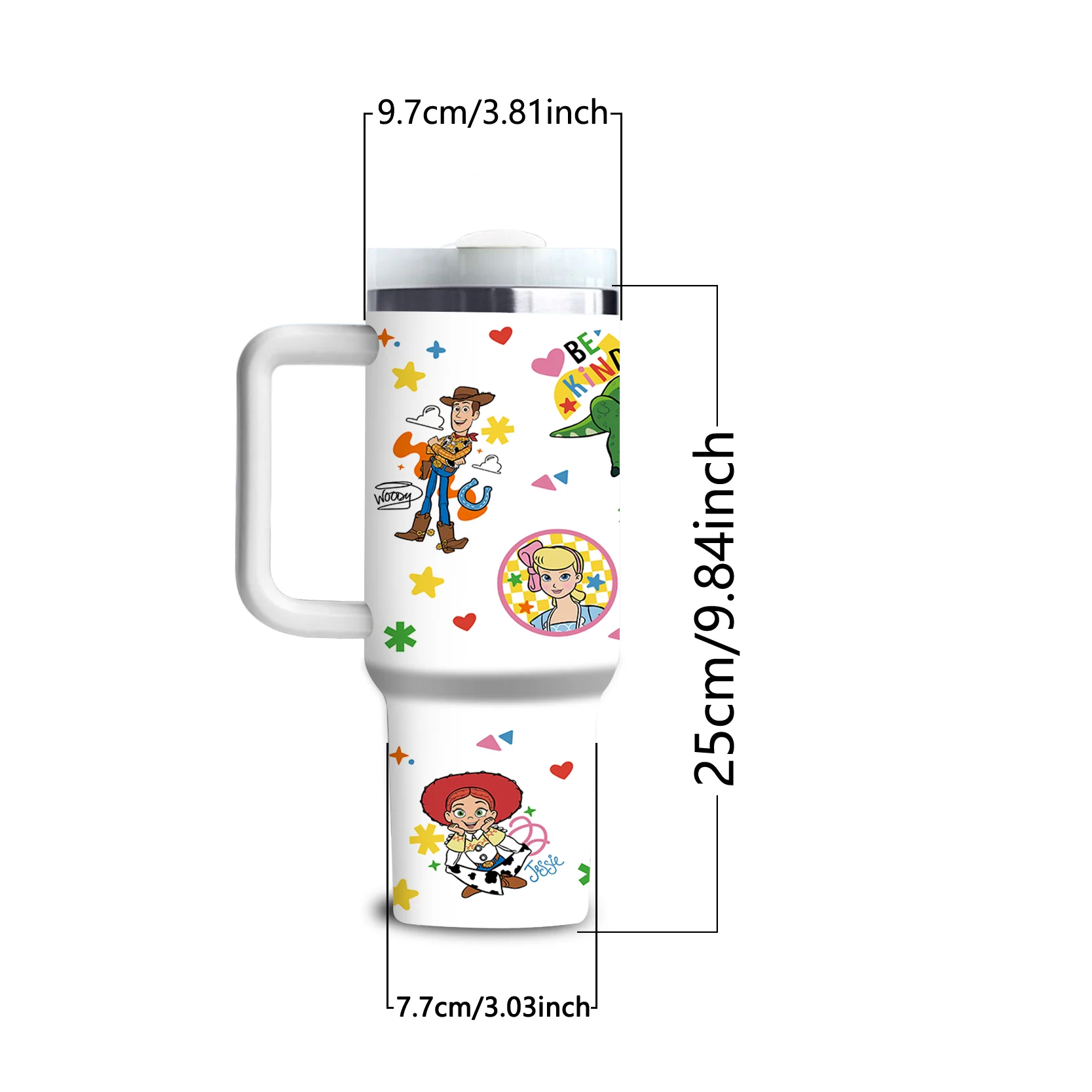 1pc 40oz Disney Toy Story Characters Stainless Steel Tumbler Cup for Hot & Cold Drinks Travel Mug, Cute Cartoon Water Bottle