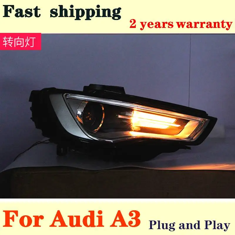 

Car Styling LED Head Lamp For AUDI A3 Led Headlights 2013-2016 FOR Halogen upgrade FULL LED Hid Bi-LED Lens Low Beam Accessories