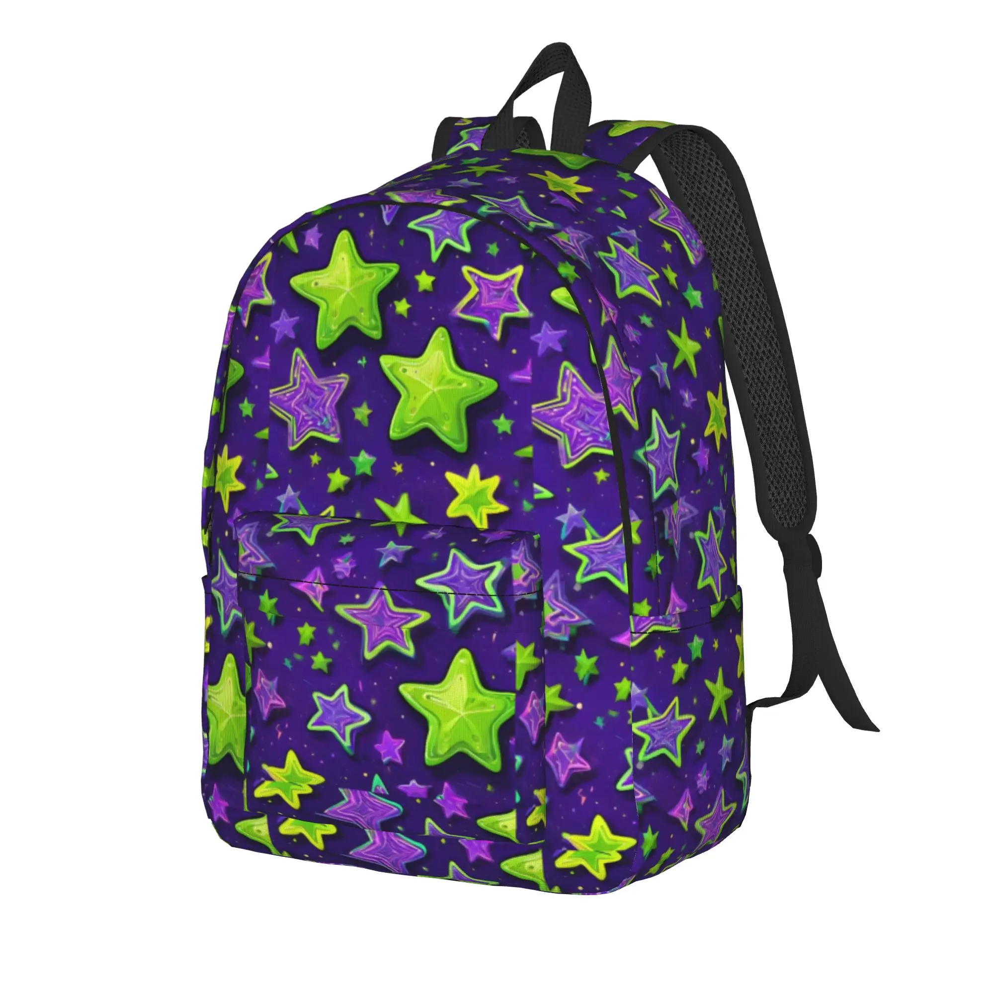 Retro Starry Purple Night Texture Backpack  Casual Backpacks Unisex Outdoor Style Print High School Bags Custom Rucksack