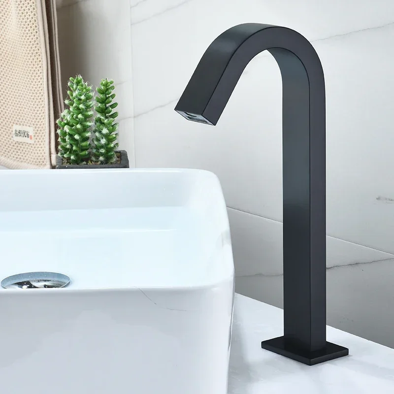 Smart Sensor Bathroom Faucet Waterfall Washbasin Mixer Touchless Hot Cold Tap for Modern Sinks Automatic Control