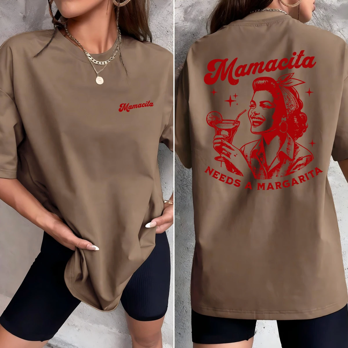 Mamacita braucht ein Margarita-Zitronen-Druck-T-Shirt für Damen, Sommer-T-Shirts mit O-Ausschnitt, lässige Baumwollkleidung, Y2K-All-Match-Hip-Hop-Top
