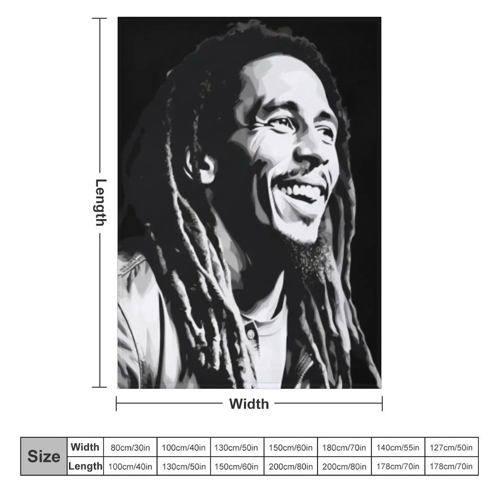 Drawing Bob Marley Throw Blanket funny gift bed plaid Decorative Sofas Soft Plush Plaid Large Flannels Blankets