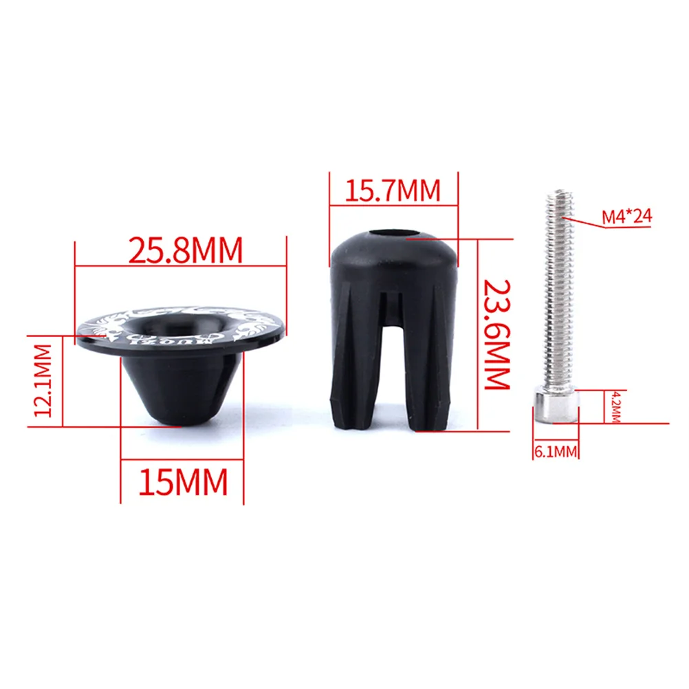 

Pair Bicycle Handlebar Bar Ends Aluminum Alloy Black Silver Ring Durable Lightweight for Road Mountain Fixed Gear Bikes