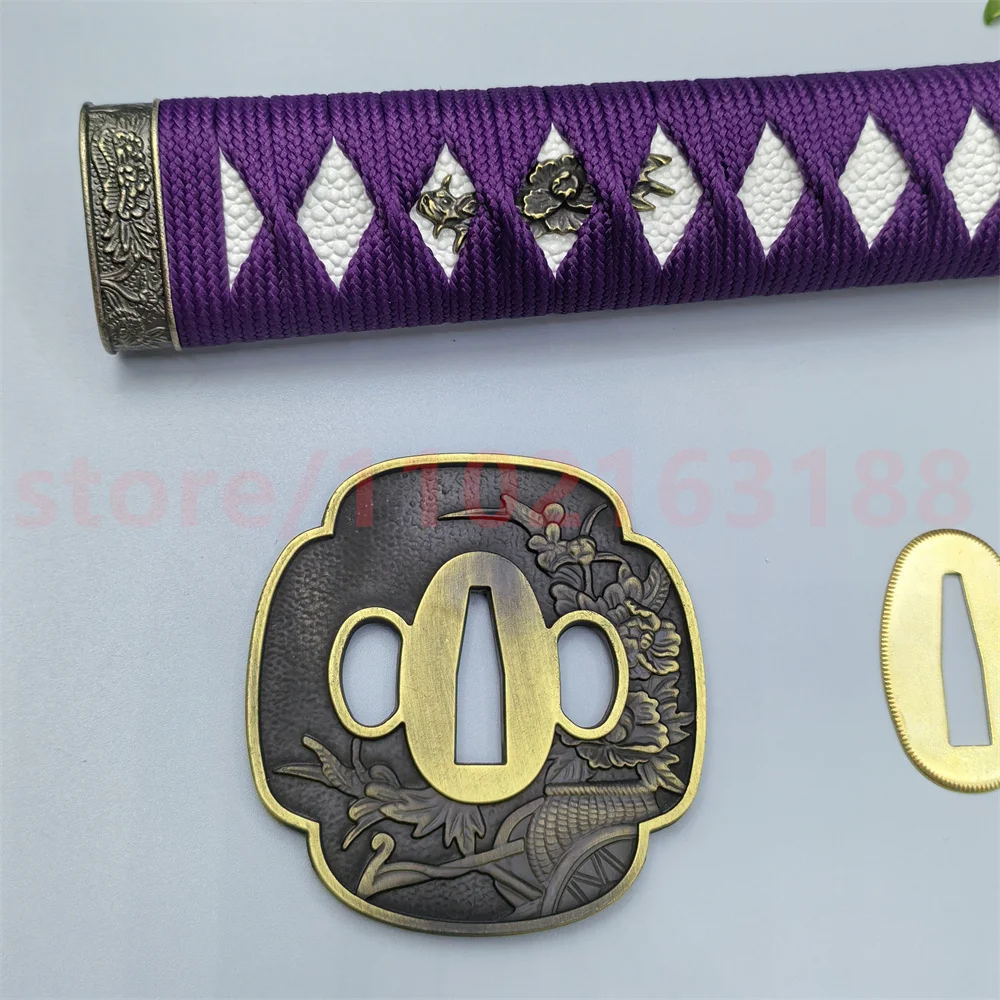 High Quality Handle Tsuka Alloy Handguard Tsuba Guard Fuchi Kashira Menuki For Real Japanese Katana Samurai Sword Fittings Parts