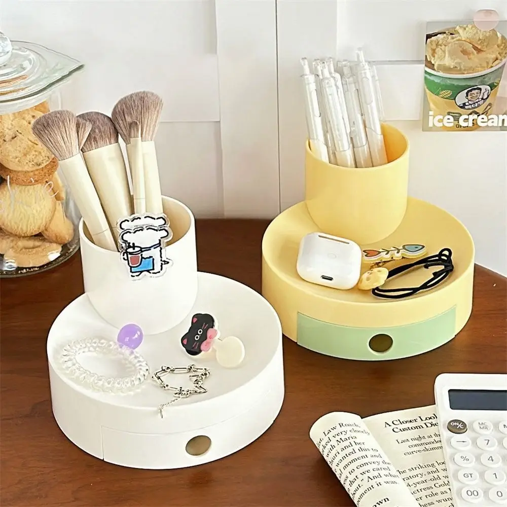 

Multi-functional Plastic Desktop Organizer With Drawer Multifunctional Pen Holder Multiple Compartment Jewelry Box School Office