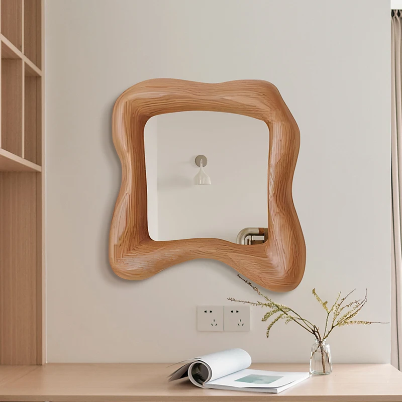 Bathroom mirror retro living room entrance decorative mirror household bedroom vanity mirror European wall-mounted special-shape