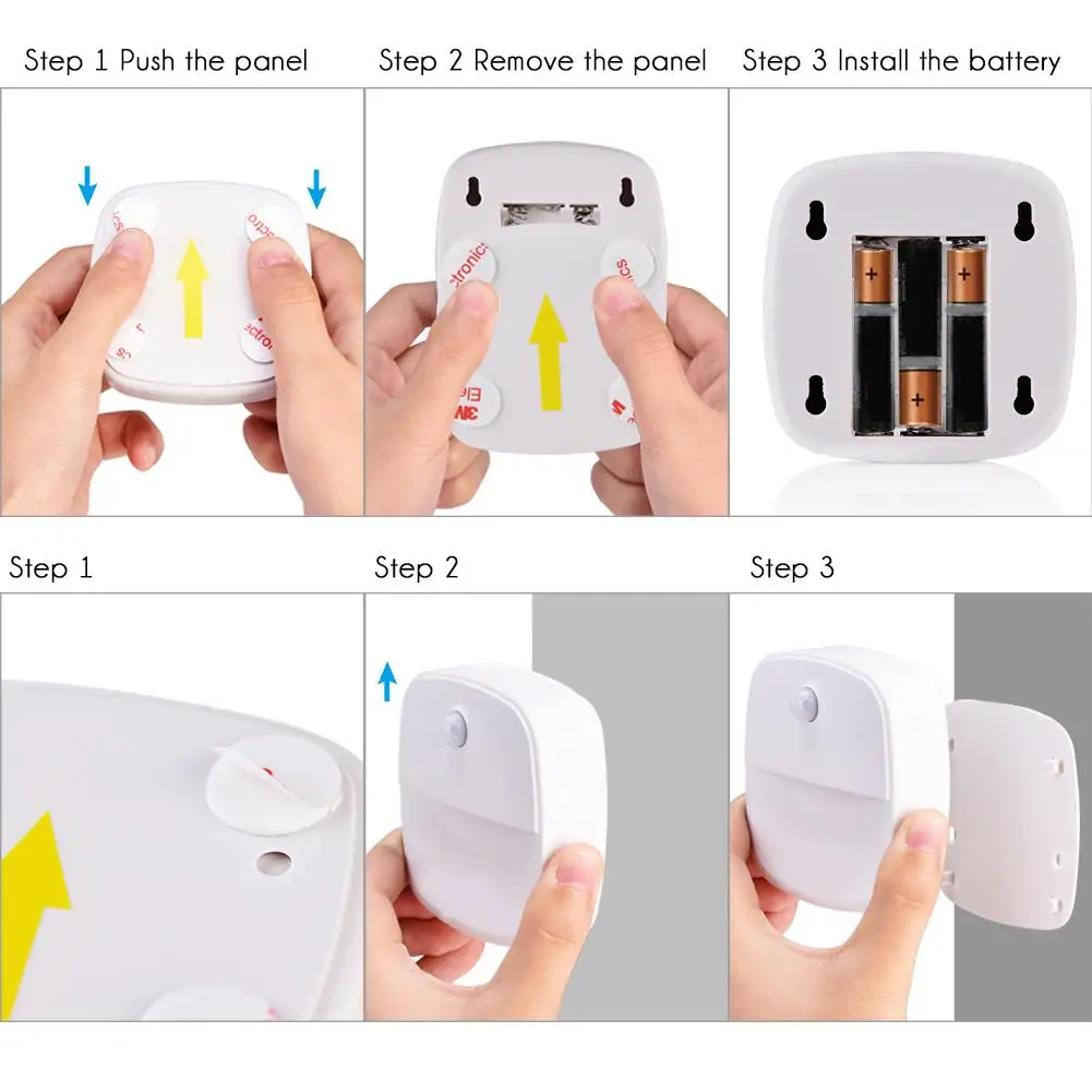 Battery-Powered Motion Sensor Night Light - Stick-On LED Light for Home  & Convenience