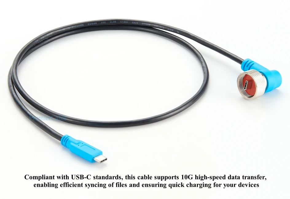 Robustes wasserdichtes USB-C-Kabel 90 Grad rechtwinkliges, robustes IP67-Typ-C-Stecker auf C-Stecker 90-Grad-Winkel-USB-C-Kabel – Detail 5
