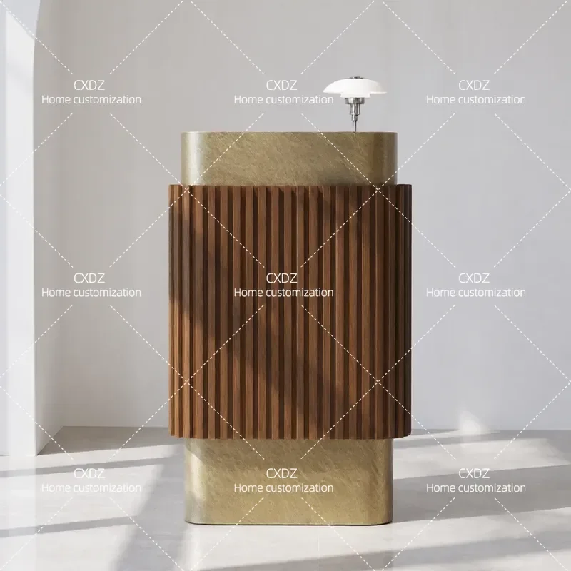 Welcome Desk, Company Front Desk Sales Department Hotel Restaurant Reception Desk High-end Customer Service Desk Stainless