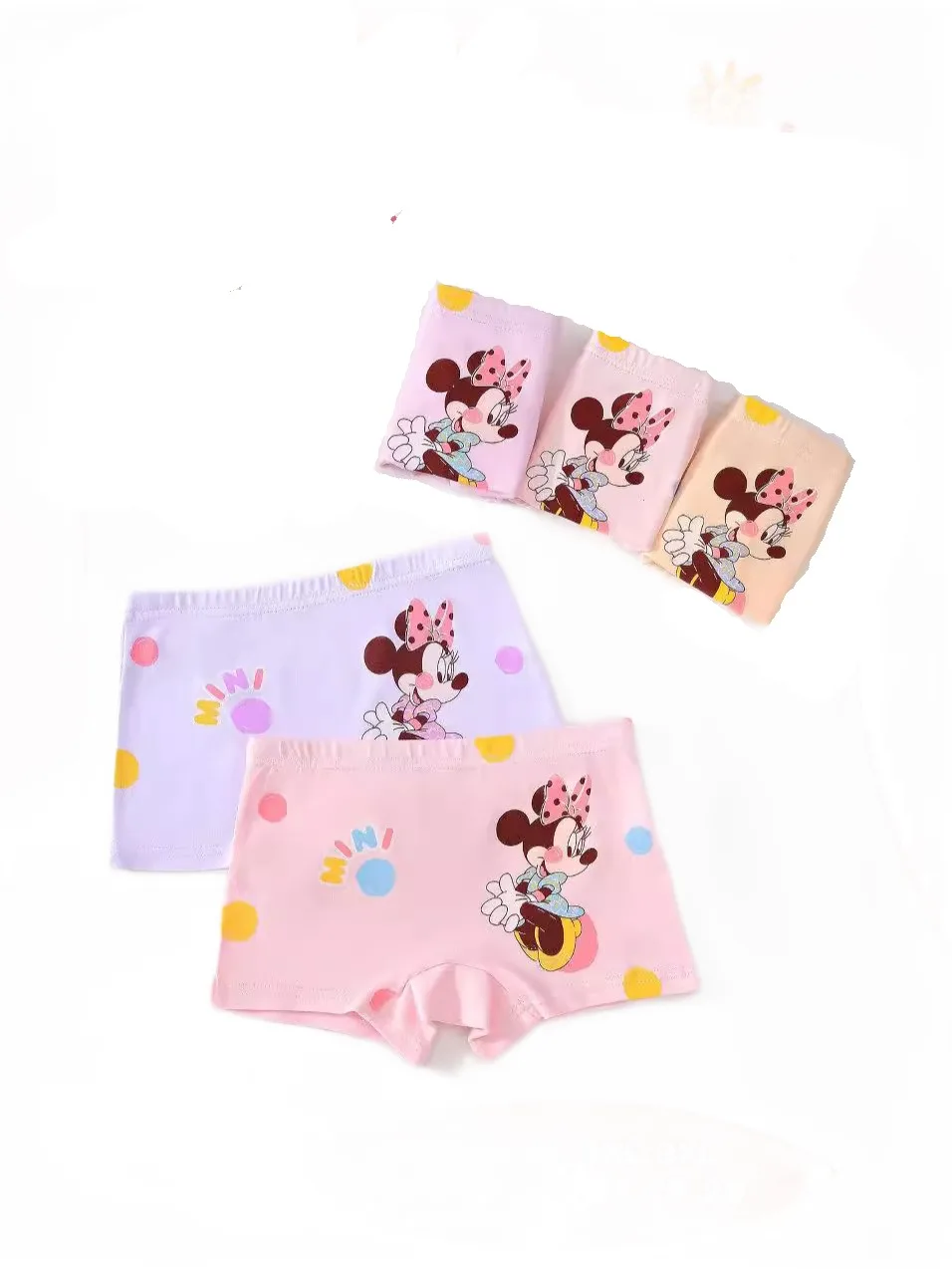 5Pcs Baby Girls Cartoon Minnie Printing Underpants Kids Underwear Cotton Children Underwear 3-8Years