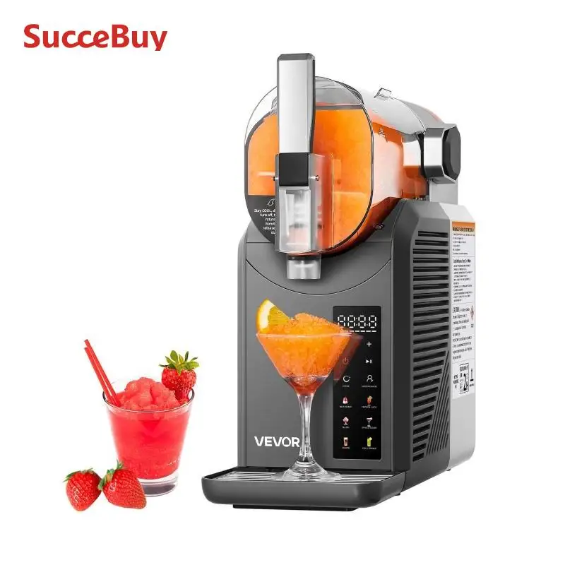 VEVOR Slush-Maschine für Zuhause 2 L, kein Eis nötig, mit Selbstreinigung, 200 W Frozen Drink Maker aus Edelstahl 304, 6 voreingestellte Programme für Frozen Margaritas Frappés Milchshake