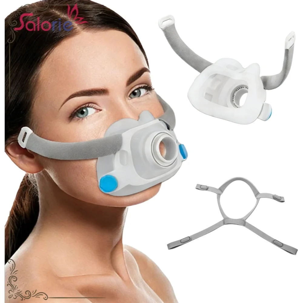 Zamienna maska na twarz CPAP do AirFit F40 Auto CPAP BiPAP, akcesoria wielokrotnego użytku z ramką i nagłowiem, opaska na głowę, narzędzie wspomagające sen. — 2